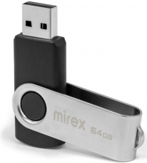 Флеш накопитель USB 2.0 64Gb Mirex Swivel (black)