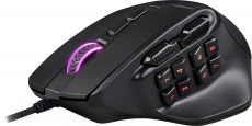 Мышь Redragon AATROX (USB, optical, 12400dpi, игровая, RGB подсветка, редактор макросов, эмуляция клавиш клавиатуры, soft-touch, 1.8m, black)