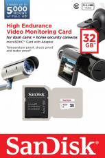 Карта памяти SDmicro Card 32Gb SanDisk (SDSDQQ-032G-G46A, высокая надёжность для систем видеонаблюдения, Class 10, адаптер SD)