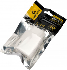 Адаптер питания скоростной Cablexpert MP3A-PC-59 (100-240V - USB Type-C, 5V-3А, 9V-2.2A, 12V-1.6A, 20W, быстрая зарядка, QC4.0, PD3.0, GaN, white)