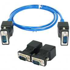 Удлинитель VGA по витой паре RJ45 ( VGA(m) -> RJ45(f), в комплекте 2шт, до 20м)