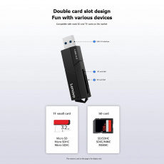 Карт-ридер Lenovo D204 (microSD, SD, до 2TB, black, USB3.0)