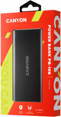 Внешний аккумулятор Canyon CNE-CPB1006B (литий-полимерный, 10000mAh, 2*USB 2.1A (max), вход 2A, black)