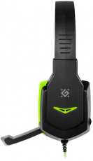 Наушники Defender Warhead G-320 (накладные закрытые, с микрофоном, 1.8m, промо-код "War Thunder", black-green)