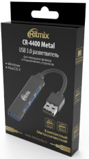 USB 3.0 HUB Ritmix CR-4400 (4 порта, металл, grey)