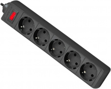 Сетевой фильтр Defender ES 3 (5 розеток, 3 метра, 10A, black) RTL