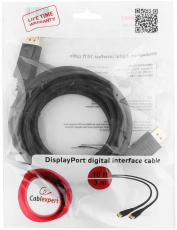 Кабель DisplayPort (m) - DisplayPort (m) 3.0m (CC-DP-10, 4K, ver.1.2, с позолоченными контактами, экранированный, black) Cablexpert
