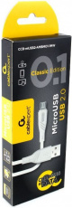 Кабель USB 2.0 Am - micro USB 1.0m (CCB-mUSB2-AMBMO1-1MW, 2.4A, white) Cablexpert