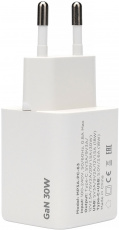 Адаптер питания скоростной Cablexpert MP3A-PC-63 (100-240V - USB, USB Type-C, 5V-3А, 9V-3A, 12V-2.5A, 15V-2A, 30W, быстрая зарядка, QC4.0, PD3.0, GaN, white)