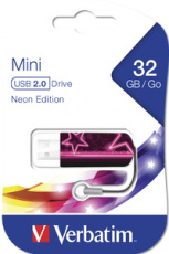 Флеш накопитель USB 2.0 32Gb Verbatim Mini Neon Edition (49390, pink)