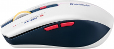 Мышь беспроводная Defender Dila MM-282 (optical, 1800dpi, аккумулятор 500mAh, бесшумный клик, подсветка, программируемая, soft-touch, white-blue)