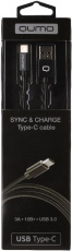Кабель USB 3.0 Am - Type-C 1.0m (22477, 3A, 15W, стальная пружина, black) QUMO