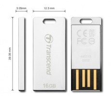 Флеш накопитель USB 2.0 16Gb Transcend JetFlash ST3 (TS16GJFT3S, silver)