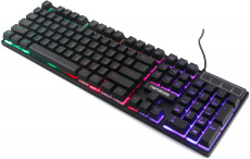 Клавиатура Гарнизон GK-200GL (USB, регулируемая радужная подсветка, мультимедийная, игровая, black)
