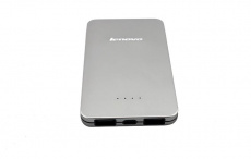 Внешний аккумулятор Lenovo PB410 (литий-полимерный, 5000mAh, 2*USB - 2A + 1A, вход 1А, кабель 0.45m - microUSB, металлический, silver)