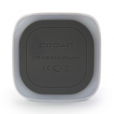 Карт-ридер и USB 2.0 HUB Crown CMCU-660 (3 порта, microSD, SD, TS, MS, M2, подсветка, black-white)