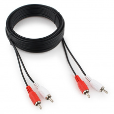 Кабель аудио 2 RCA (m)  - 2 RCA (m) 5.0m (CCA-2R2R-5M-N, экранированный, black) Cablexpert