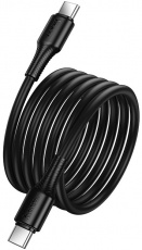 Кабель USB 2.0 Type-C - Type-C 1.0m (X120 Beneficio, 3A, 60W, быстрая зарядка, black) hoco