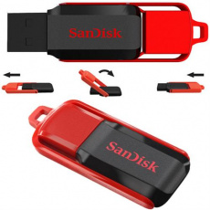 Флеш накопитель USB 2.0 8Gb SanDisk Cruzer Switch (SDCZ52-008G-B35, black-red)