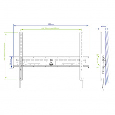 Настенный кронштейн для телевизоров и мониторов Kromax FLAT-2 (32"-90", VESA 50-400, до 65кг, black)