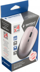 Мышь беспроводная Gembird MUSW-250-3 (optical, 1600dpi, AA, black-pink)