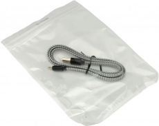 Кабель USB 2.0 Am - micro USB 1.0m (CC-mUSB2-AMBM-FL-1M, 2.1A, нейлоновая оплётка, grey) Cablexpert