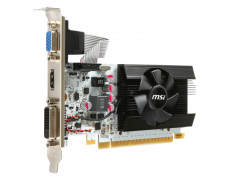 Видеокарта MSI GF GT730 1Gb (N730K-1GD5LP/OCV1, 64bit, GDDR5, DVI+HDMI+CRT) RTL