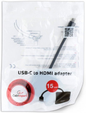 Конвертер Type-C (m) -> HDMI (f) (A-CM-HDMIF-01, 0.15m, экранированный, black) Cablexpert