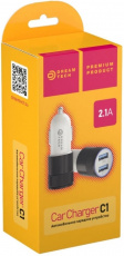 Зарядное устройство от прикуривателя Dream C1 (12/24V - USB, 2*USB, 2.1A + 1A, black- white)