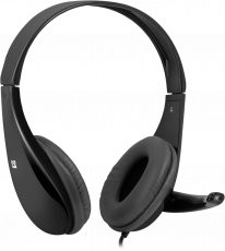 Наушники Defender Aura 111 (накладные закрытые, с микрофоном, регулятор, 2m, black)