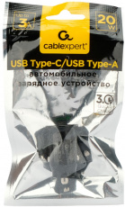 Зарядное устройство от прикуривателя Cablexpert MP3A-UC-CAR23 (12/24V - USB, USB Type-C, 5V/3A, 9V/2.22A, 12V/1.67A, 20W, QC3.0, PD, black)