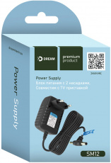 Адаптер питания для ТВ приставок Dream SM12 (5V-2A, 5.5*2.5mm / 4.0*1.7mm, кабель 1m, black)