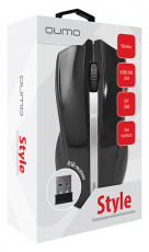 Мышь беспроводная QUMO Style M15 (optical, 1000dpi, 2xAAA (нет в комплекте), black)