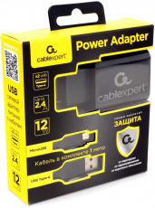 Адаптер питания Cablexpert MP3A-PC-35 (100-240V - 2x USB, 2.4A, 12W, кабель micro USB 1m, black)