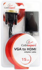 Переходник VGA (m) -> HDMI (f) (A-VGA-HDMI-01, 1920x1080x60Hz, ver.1.4, 0.15m, black) Cablexpert