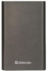 Внешний аккумулятор Defender ExtraLife 8000 B (литий-полимерный, 8000mAh, USB 2.1A, вход 1.5A, металлический, black)