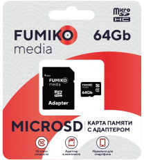 Карта памяти SDXCmicro Card 64Gb FUMIKO (FMD-06, Class 10, 25/15MB/s, адаптер SD)