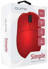 Мышь QUMO Simple M92 (USB, optical, 1000dpi, 1.8m, red)