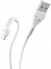 Кабель USB 2.0 Am - micro USB 1.0m (X37 Cool power, 2.4A, быстрая зарядка, white) hoco