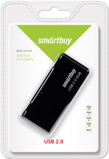 USB 2.0 HUB Smartbuy SBHA-6110-K (4 порта, активный, black)