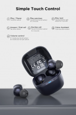 Гарнитура HTC True Wireless Earbuds 6 (затычки, беспроводная, Bluetooth 5.3, с микрофоном, до 5 часов работы от батареи, IPX4, black)