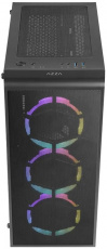 Корпус AZZA Prime CSAZ-360E (без БП, ATX, USB3.0, 4x ARGB Fan, black)