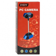 Web-камера ExeGate CM-210 (0.3Mpx, 640x480, без микрофона, на ножке, black-silver-blue)