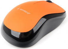 Мышь беспроводная Gembird MUSW-275 (optical, 1000dpi, 2xAAA, soft-touch, black-orange)