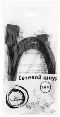 Кабель питания (PC-189-VDE, сис. блок - монитор, 1.8m, 0.75мм2, black) Cablexpert