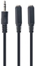 Разветвитель 3.5 Jack (m) - 2x 3.5 Jack (f) (CCA-415-0.1M, 0.1m, black) Cablexpert