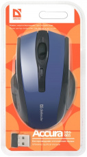 Мышь беспроводная Defender Accura MM-665 (optical, 1600dpi, 2xAAA, black-blue)
