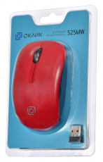 Мышь беспроводная Oklick 525MW (optical, 1000dpi, AA, black-red)