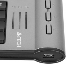 Клавиатура A4Tech KLS-7MUU USB (USB, мультимедийная, USB порт, Audio разъёмы, silver-grey)