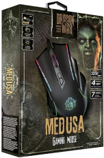 Мышь QUMO Medusa M81 (USB, optical, 3200dpi, игровая, 4 цвета подсветки, 1.65m, soft-touch, black)